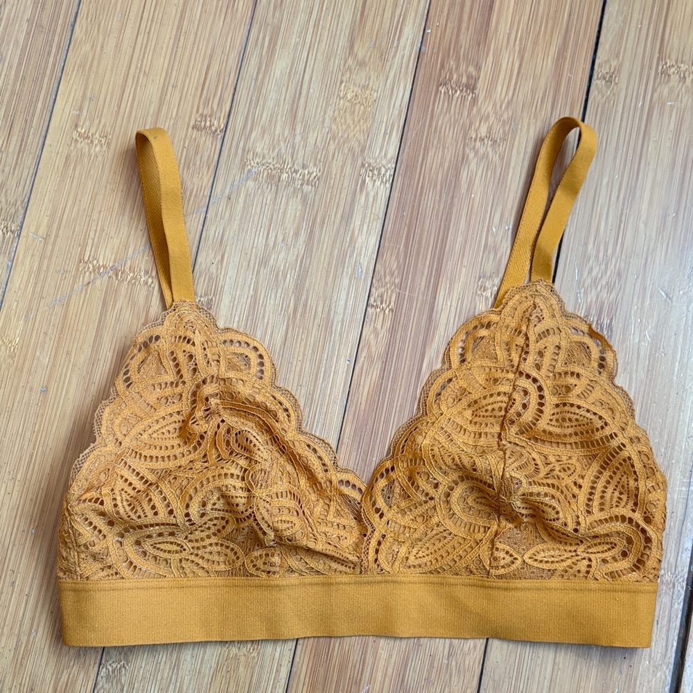 Mustard / Tan Lacey Bralette - XS